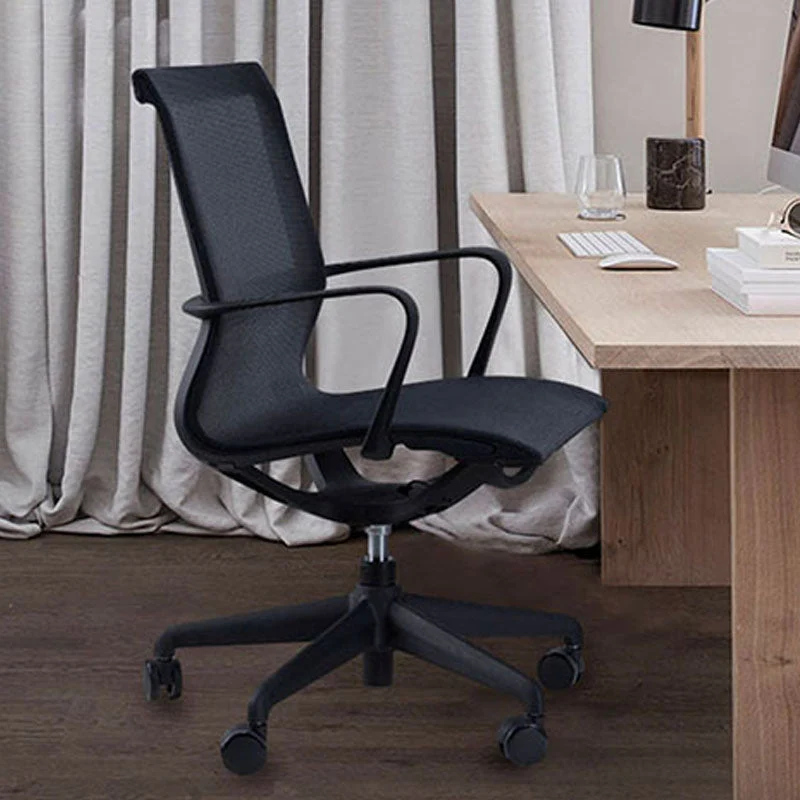 Chaise de bureau moderne en maille, chaise d'ordinateur à dossier moyen avec roulettes/sans roulettes Clearhalo