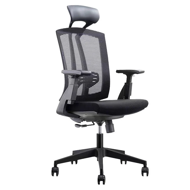Chaise de bureau moderne en maille, chaise d'ordinateur en noir/orange, à dossier haut, avec roulettes Clearhalo