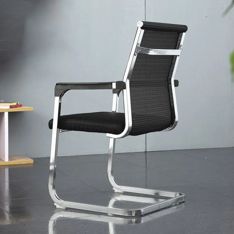 Chaise de bureau moderne en maille, chaise d'ordinateur, chaise de conférence, sans roues Clearhalo