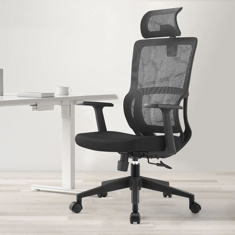 Chaise de bureau moderne en maille, chaise d'ordinateur avec oreiller, chaise à dossier haut avec roulettes Clearhalo