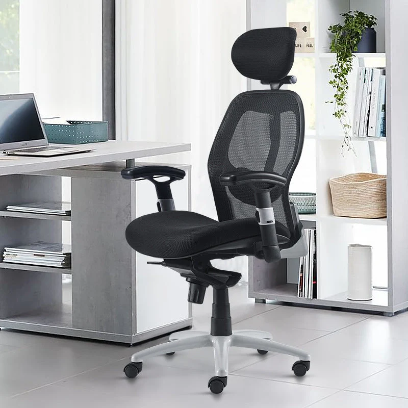 Chaise de bureau moderne en maille, chaise d'ordinateur pivotante à dossier moyen avec roulettes Clearhalo