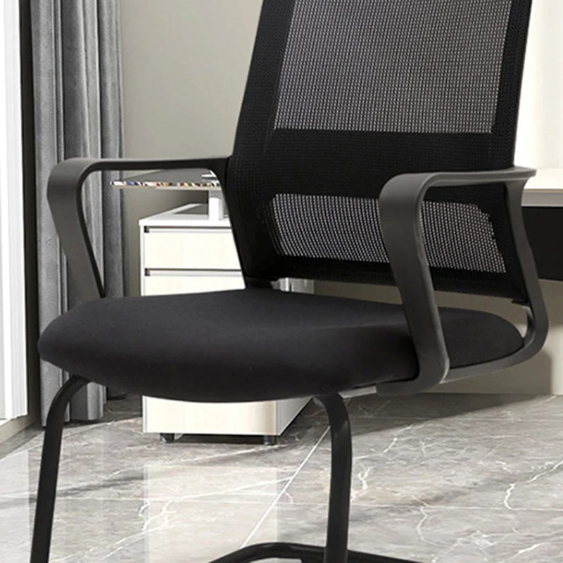Chaise de bureau moderne en maille, chaise d'ordinateur à dossier moyen, sans roulettes Clearhalo