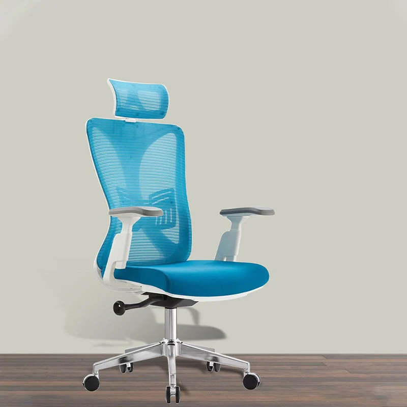 Chaise de bureau moderne en maille, chaise d'ordinateur à dossier haut en bleu Clearhalo