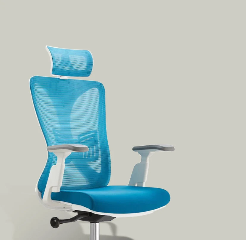 Chaise de bureau moderne en maille, chaise d'ordinateur à dossier haut en bleu Clearhalo