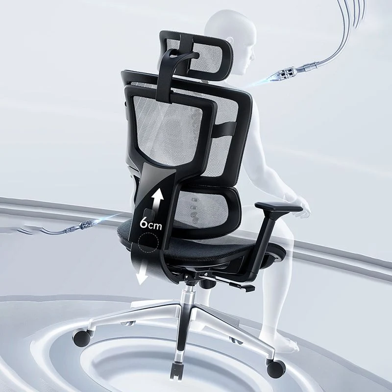 Chaise de bureau moderne en maille, chaise réglable avec roulettes Clearhalo