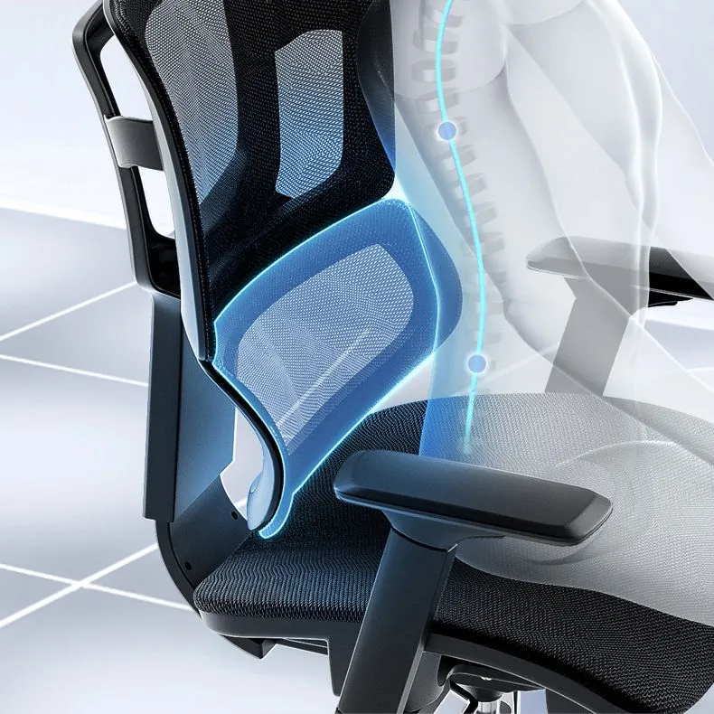 Chaise de bureau moderne en maille, chaise réglable avec roulettes Clearhalo