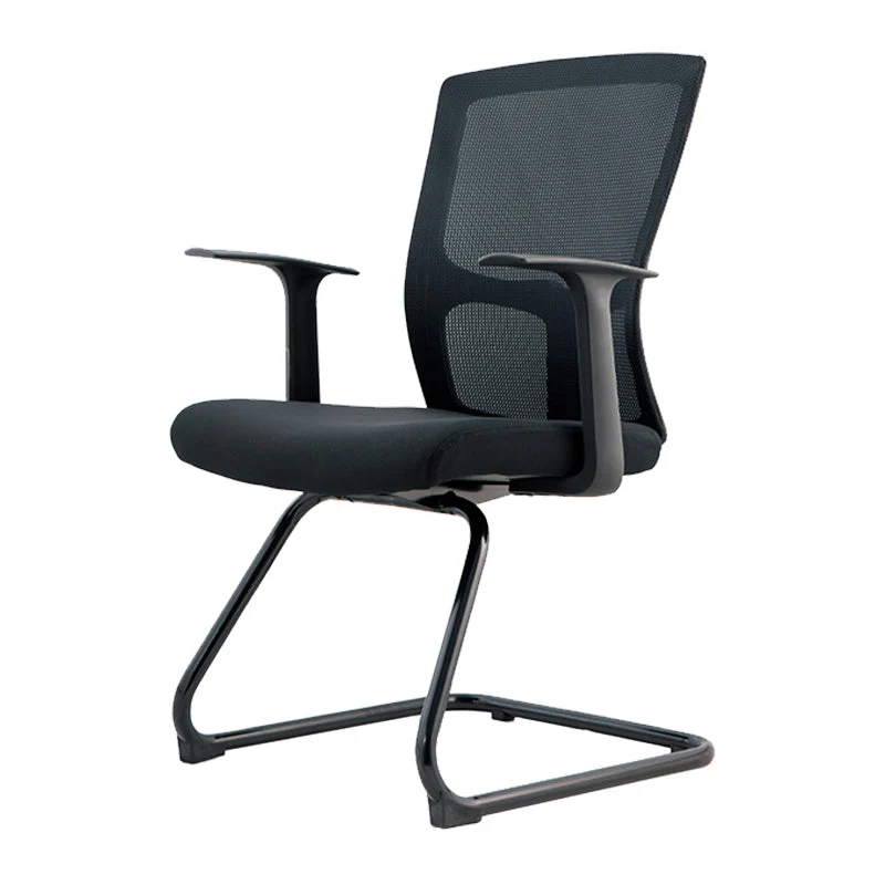 Chaise de bureau moderne en maille à dossier mi-hauteur avec accoudoirs inclus, noir Clearhalo