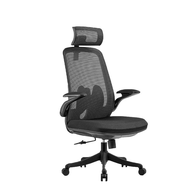 Chaise de bureau moderne en maille, ergonomique, à dossier haut, noire Clearhalo