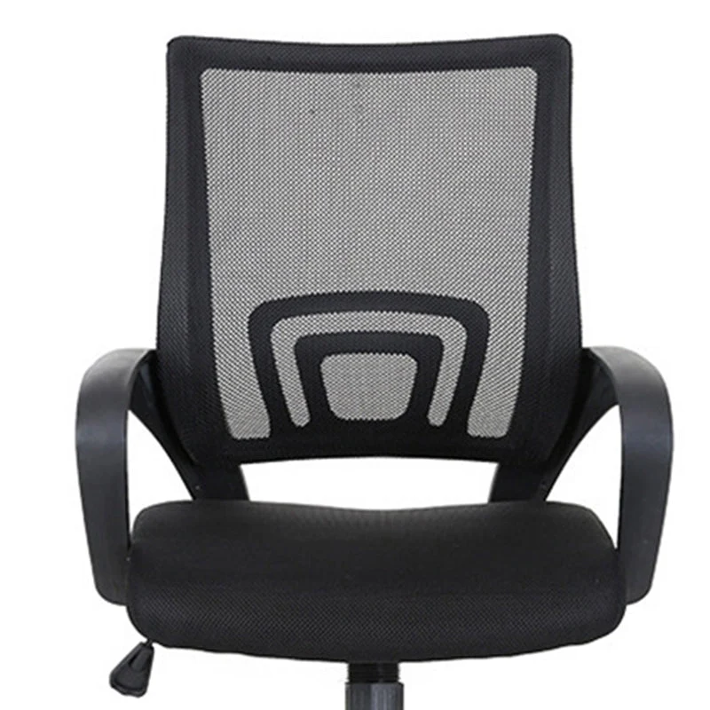 Chaise de bureau moderne en maille noire, chaise d'ordinateur ergonomique à dossier moyen avec roulettes Clearhalo