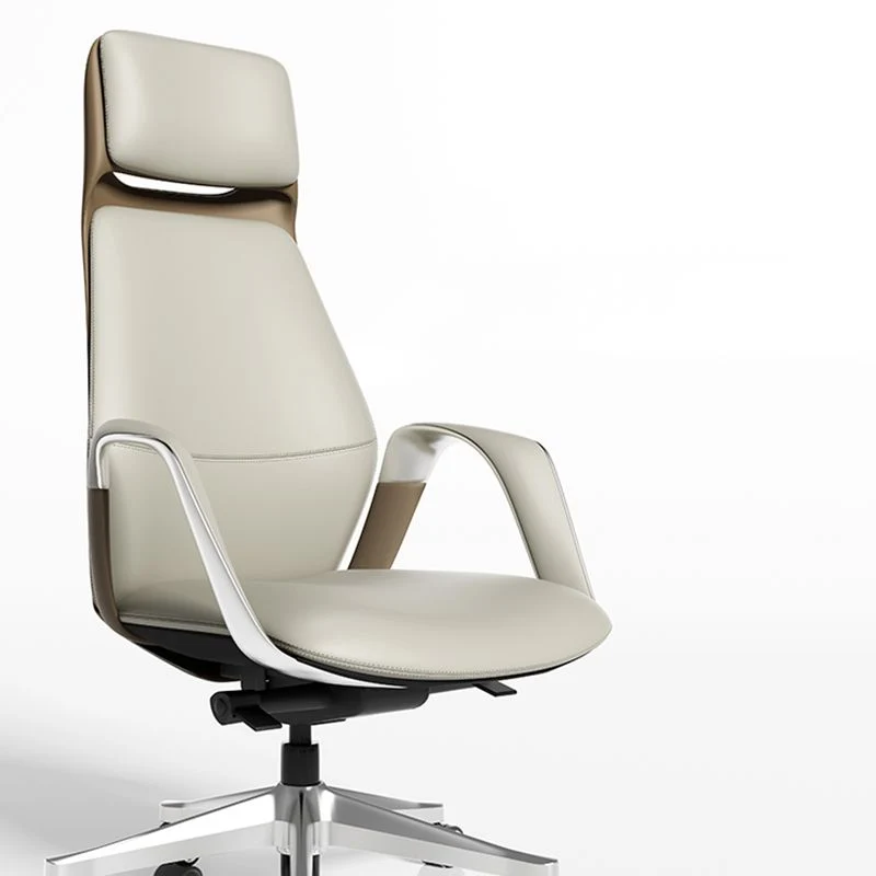 Chaise de bureau moderne, mécanisme d'inclinaison en cuir, chaise de bureau ergonomique sans détresse, avec roulettes Clea...