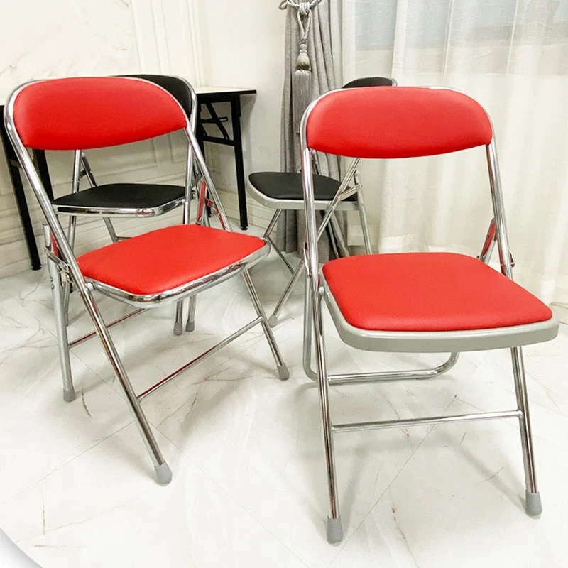 Chaise de bureau moderne en métal, dossier moyen/bas, sans roulettes, sans bras Clearhalo