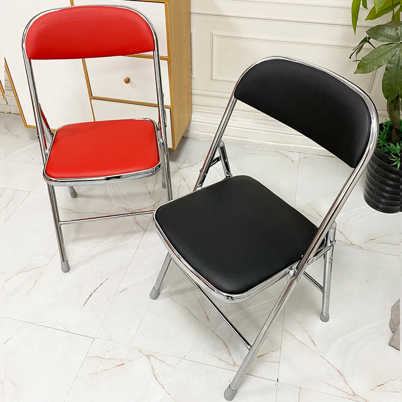 Chaise de bureau moderne en métal, dossier moyen/bas, sans roulettes, sans bras Clearhalo