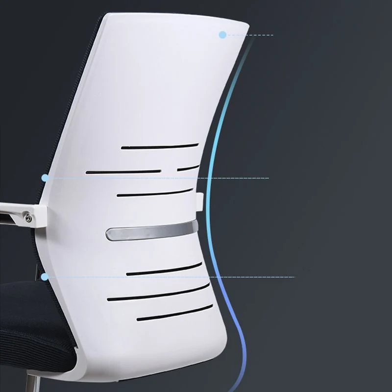 Chaise de bureau moderne en métal noir avec chaise de bureau à dossier moyen Clearhalo