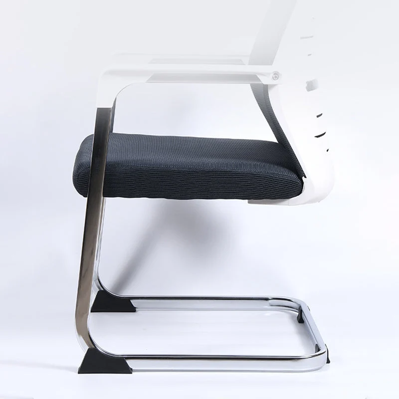 Chaise de bureau moderne en métal noir avec chaise de bureau à dossier moyen Clearhalo