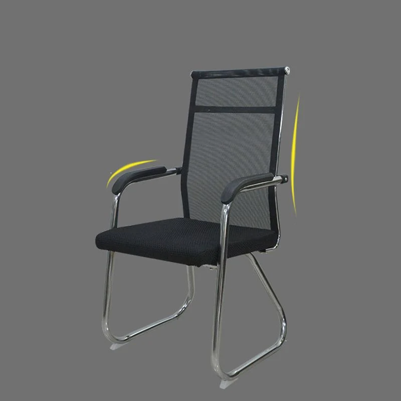 Chaise de bureau moderne en métal noir avec dossier moyen et chaise de bureau à dossier haut Clearhalo