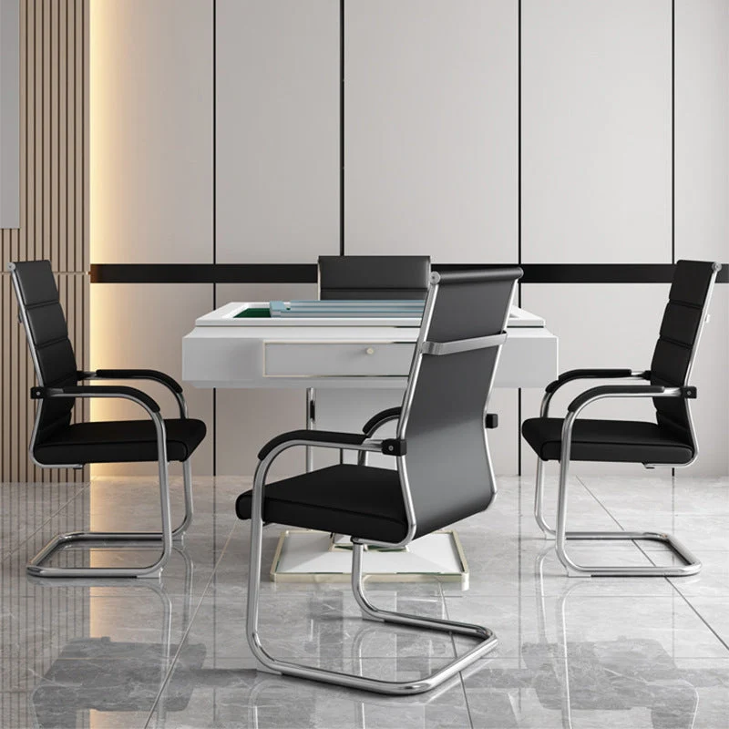 Chaise de bureau moderne noire et Cray avec chaise de bureau à domicile à dossier moyen Clearhalo