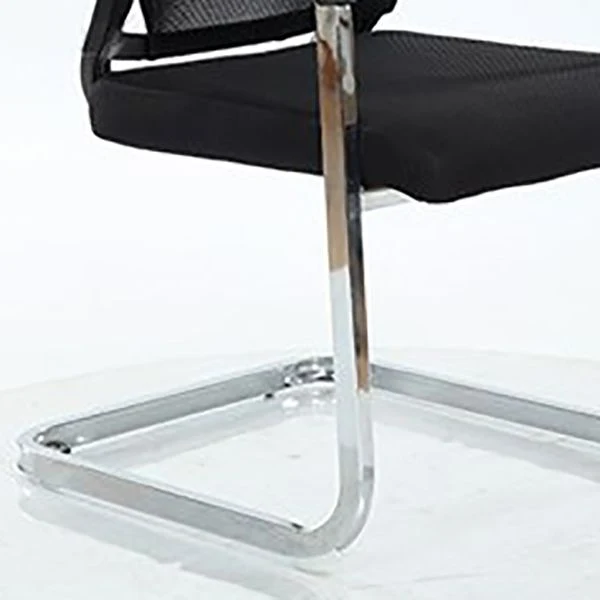 Chaise de bureau moderne noire sans bras fixes à roues rembourrés sans chaise de bureau pénible Clearhalo