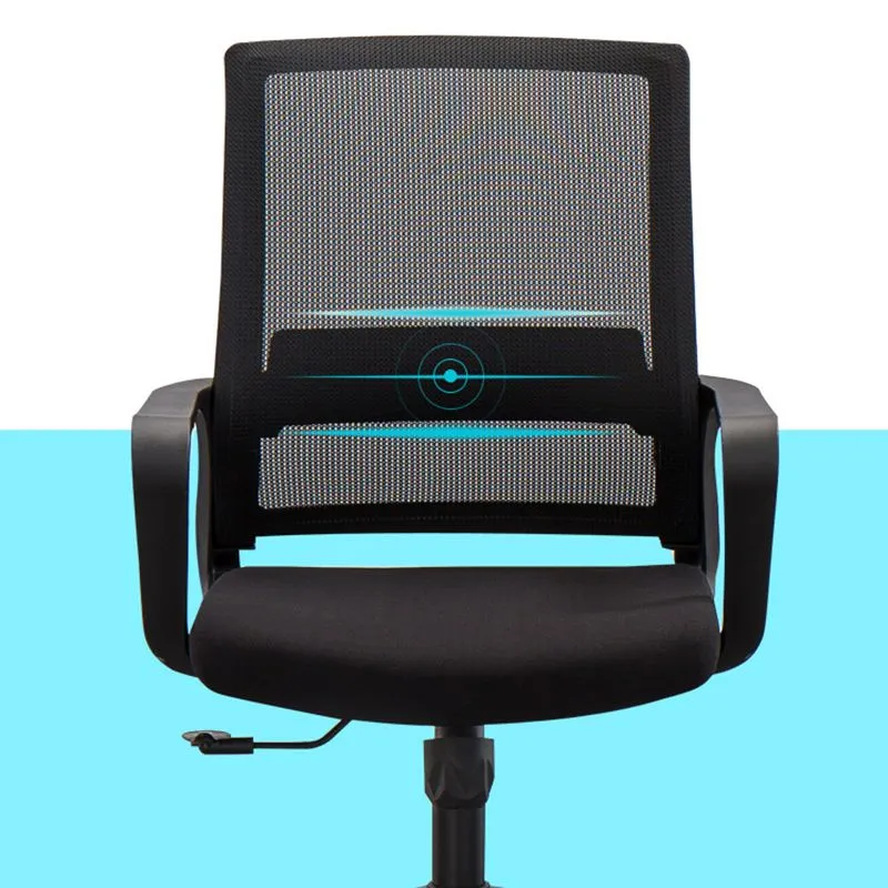 Chaise de bureau moderne noire, siège réglable en hauteur, bras fixes Clearhalo