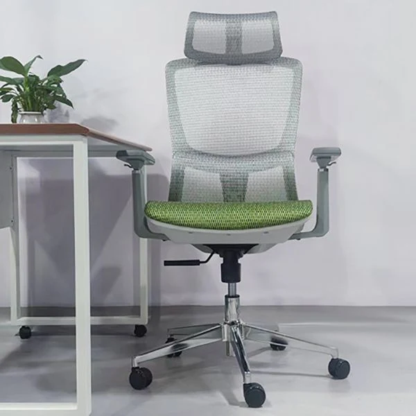 Chaise de bureau moderne, oreiller en maille inclus, chaise à dossier haut avec roulettes Clearhalo