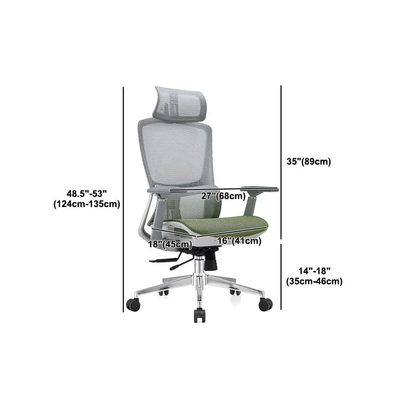 Chaise de bureau moderne, oreiller en maille inclus, chaise à dossier haut avec roulettes Clearhalo