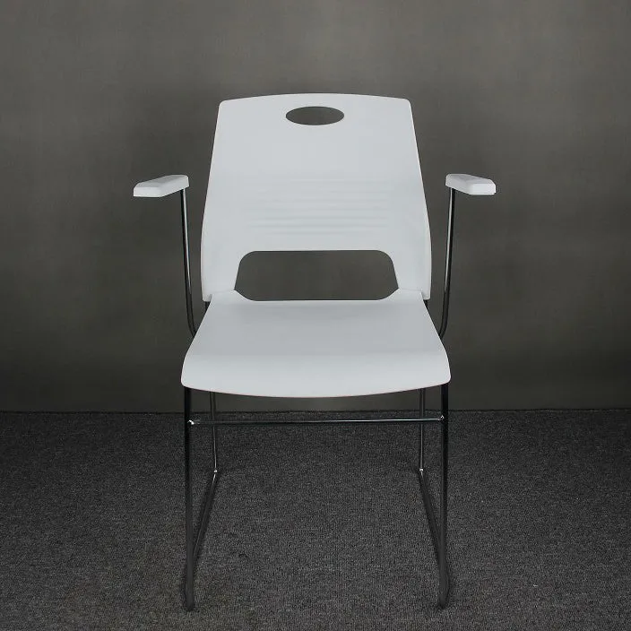 Chaise de bureau moderne en plastique et en acier avec chaise de bureau à domicile à dossier bas Clearhalo
