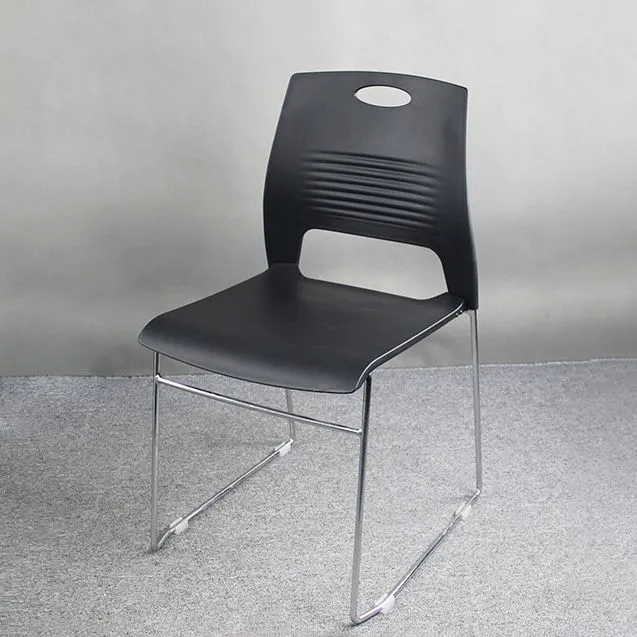 Chaise de bureau moderne en plastique et en acier avec chaise de bureau à domicile à dossier bas Clearhalo