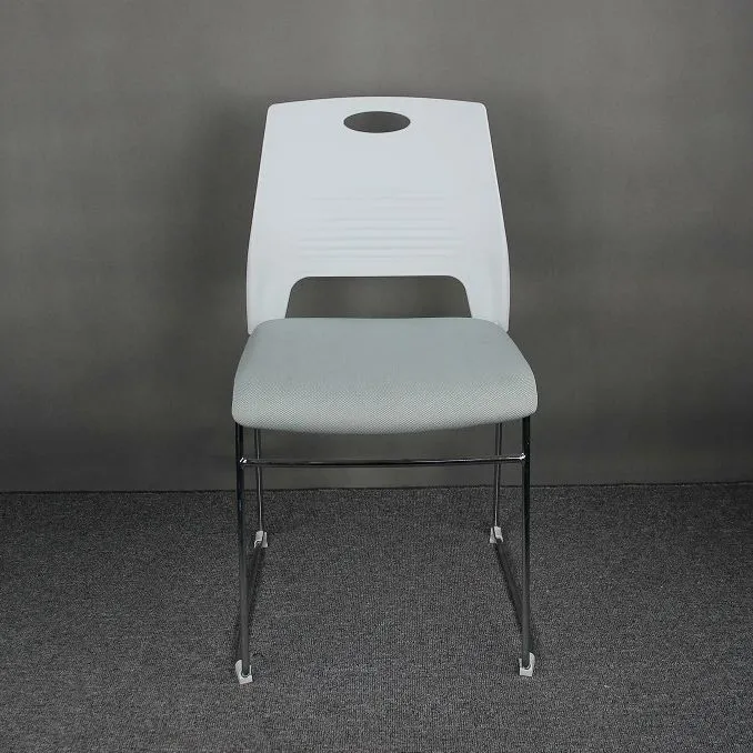 Chaise de bureau moderne en plastique et en acier avec chaise de bureau à domicile à dossier bas Clearhalo