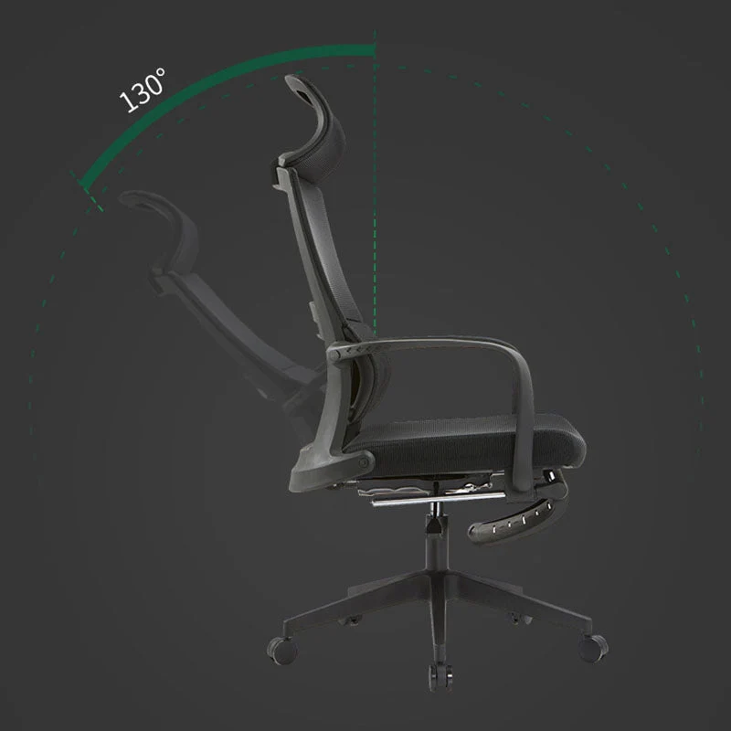 Chaise de bureau moderne en plastique et en maille avec chaise de bureau à domicile à dossier haut Clearhalo