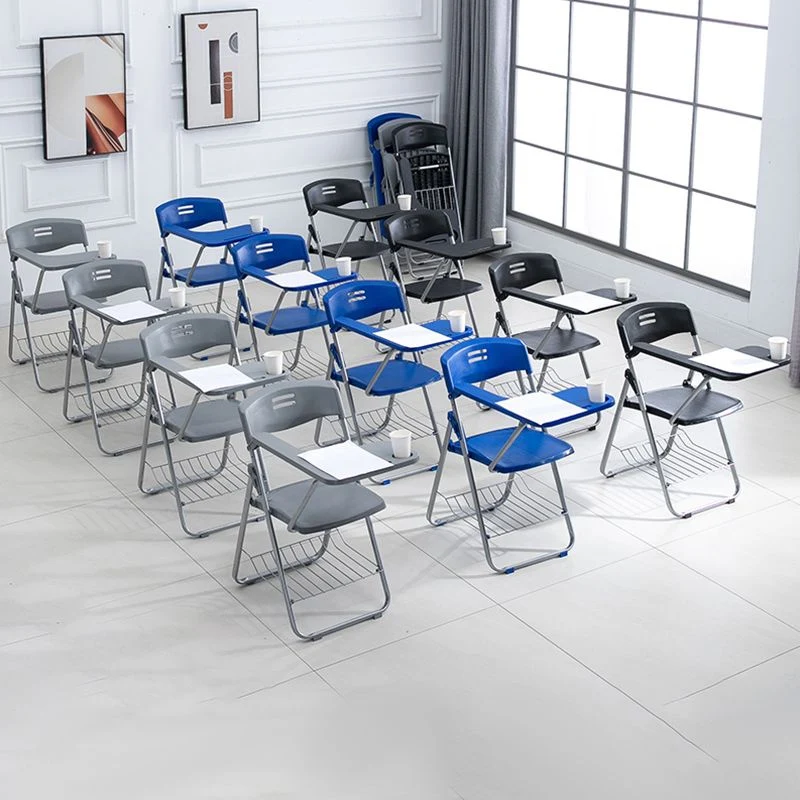 Chaise de bureau moderne en plastique et en métal avec chaise de bureau à domicile à dossier moyen Clearhalo