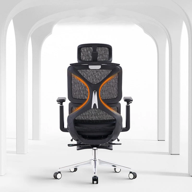 Chaise de bureau moderne de 24 pouces de large, chaise de bureau respirante à bras réglables AirGrid Clearhalo