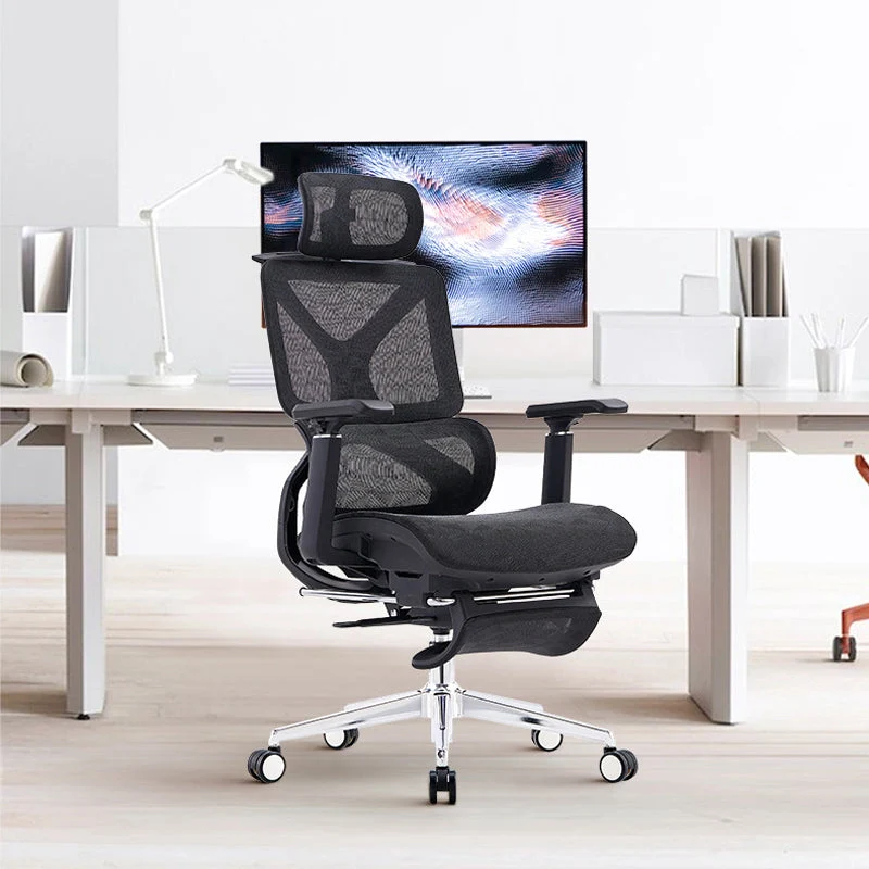 Chaise de bureau moderne de 24 pouces de large, chaise de bureau respirante à bras réglables AirGrid Clearhalo