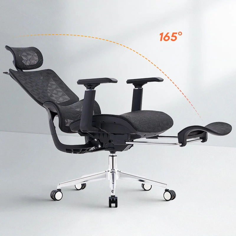 Chaise de bureau moderne de 24 pouces de large, chaise de bureau respirante à bras réglables AirGrid Clearhalo