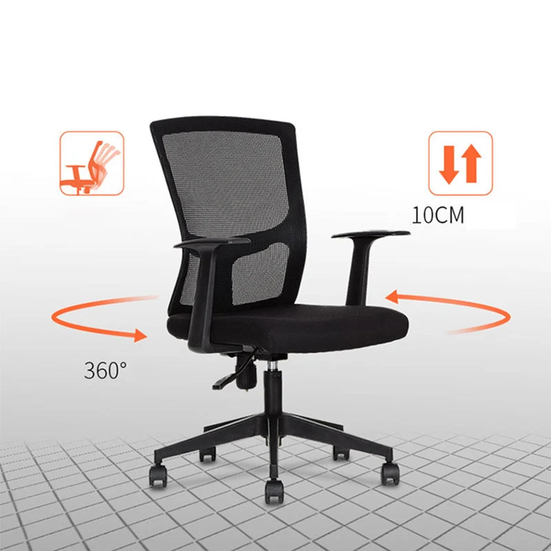 Chaise de bureau moderne de 18 pouces de large, chaise de bureau noire à grille d'air respirante Clearhalo