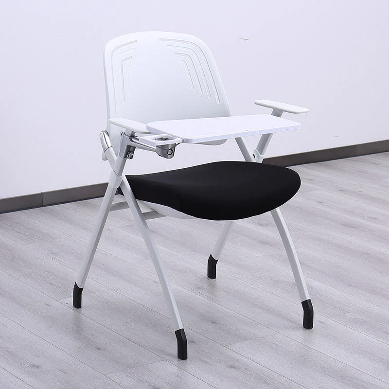 Chaise de bureau moderne rembourrée en plastique, chaise de bureau à domicile à dossier moyen Clearhalo