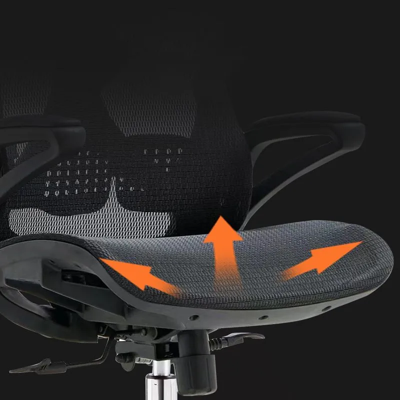 Chaise de bureau moderne, respirante, avec accoudoirs rembourrés AirGrid, avec roulettes Clearhalo