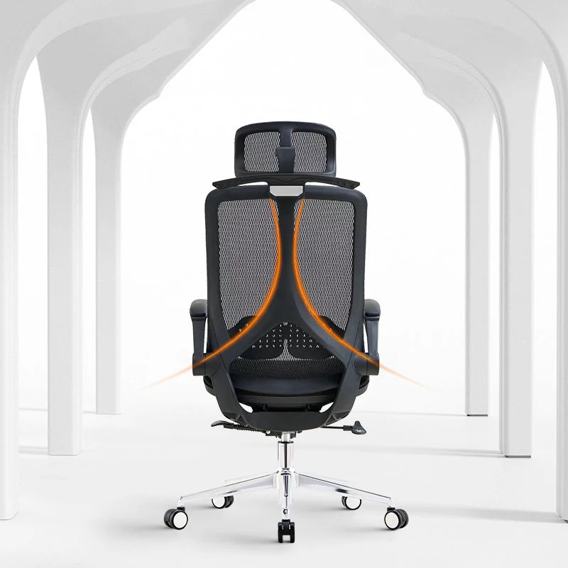 Chaise de bureau moderne, respirante, avec accoudoirs rembourrés AirGrid, avec roulettes Clearhalo
