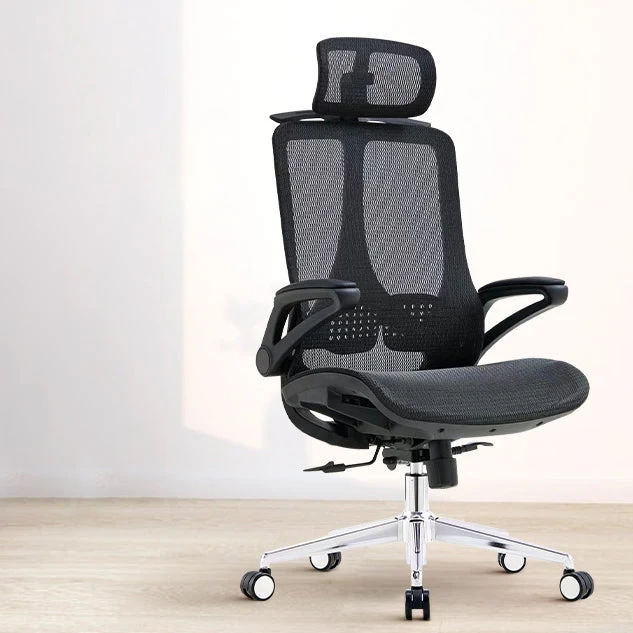 Chaise de bureau moderne, respirante, avec accoudoirs rembourrés AirGrid, avec roulettes Clearhalo