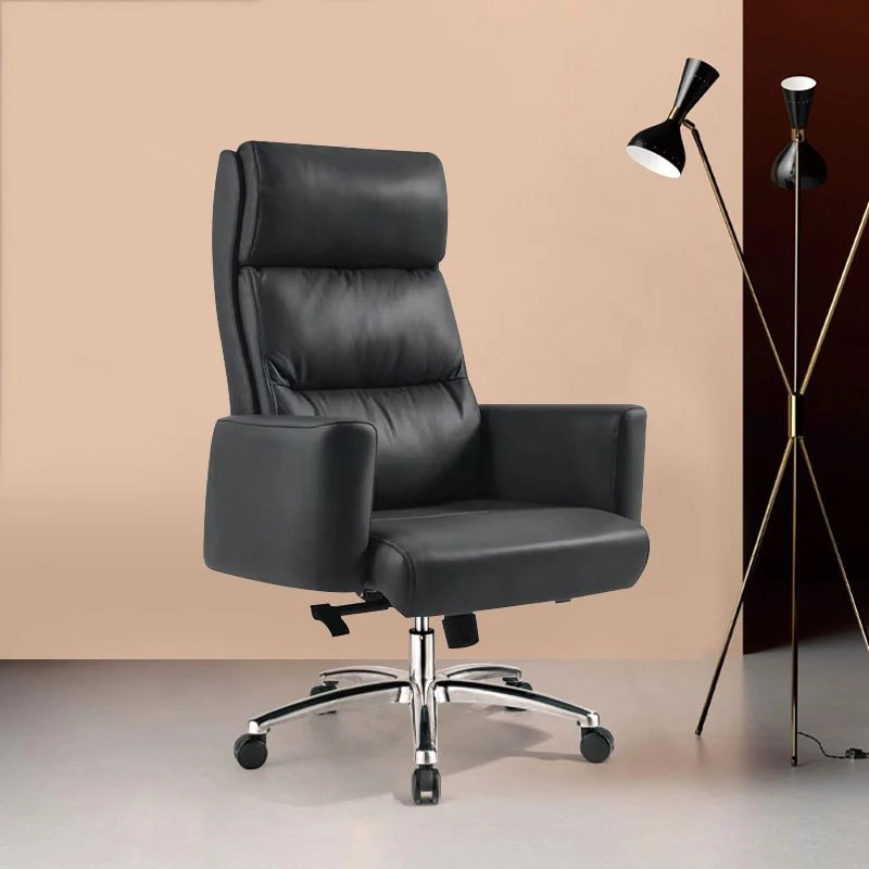 Chaise de bureau moderne réglable en hauteur, oreiller inclus, chaise coulissante à dossier haut Clearhalo