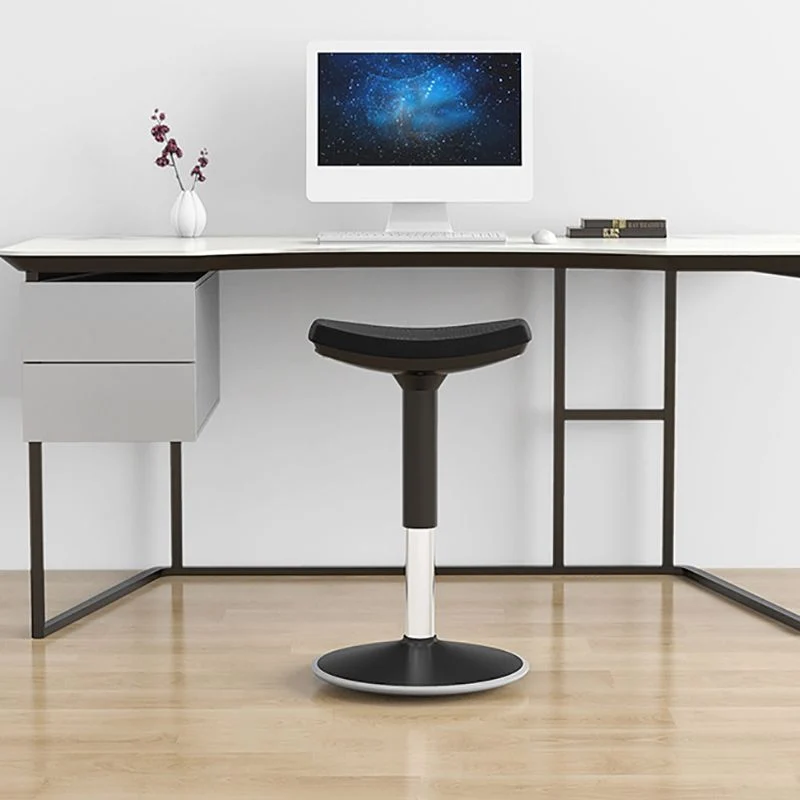 Chaise de bureau moderne, réglable, sans accoudoirs, rembourrée, noire Clearhalo