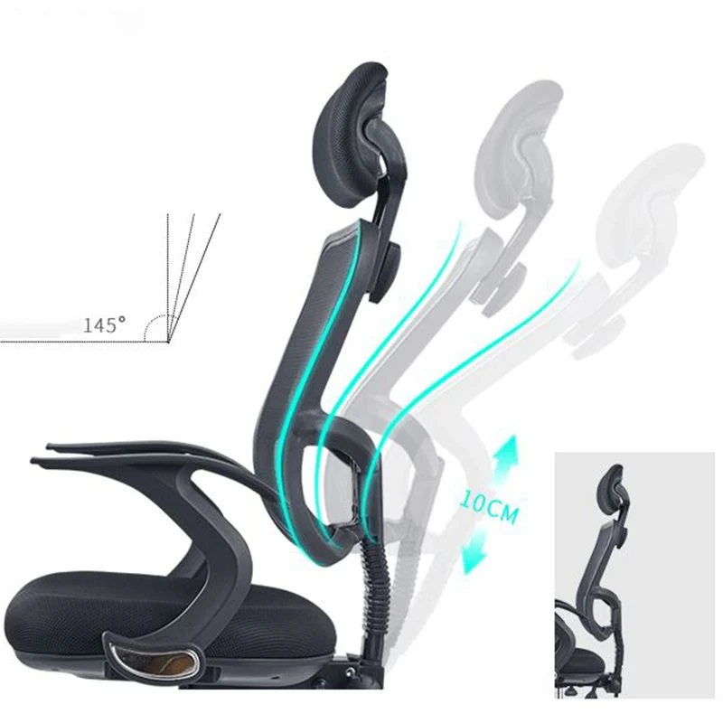 Chaise de bureau moderne à roues pivotantes, bras fixes, mécanisme d'inclinaison Clearhalo