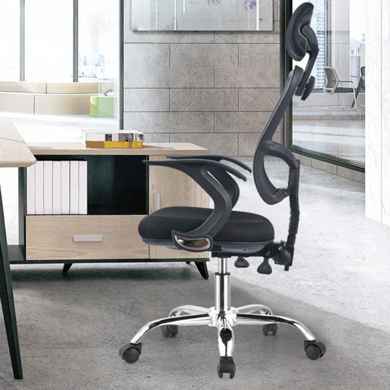 Chaise de bureau moderne à roues pivotantes, bras fixes, mécanisme d'inclinaison Clearhalo