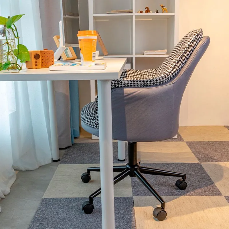 Chaise de bureau moderne sans accoudoirs, chaise ergonomique sans ennuis avec roulettes Clearhalo