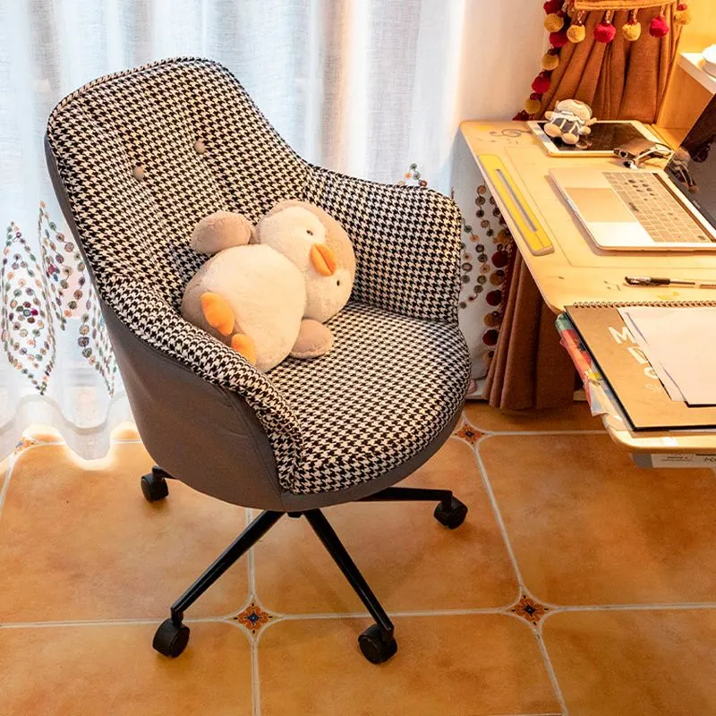 Chaise de bureau moderne sans accoudoirs, chaise ergonomique sans ennuis avec roulettes Clearhalo