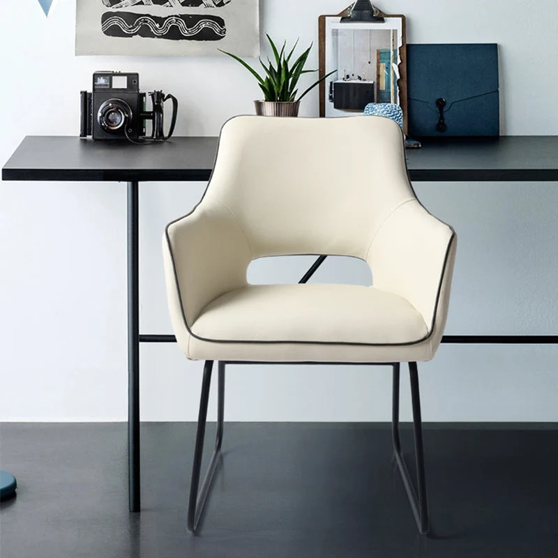 Chaise de bureau moderne sans accoudoirs en cuir, siège réglable en hauteur Clearhalo