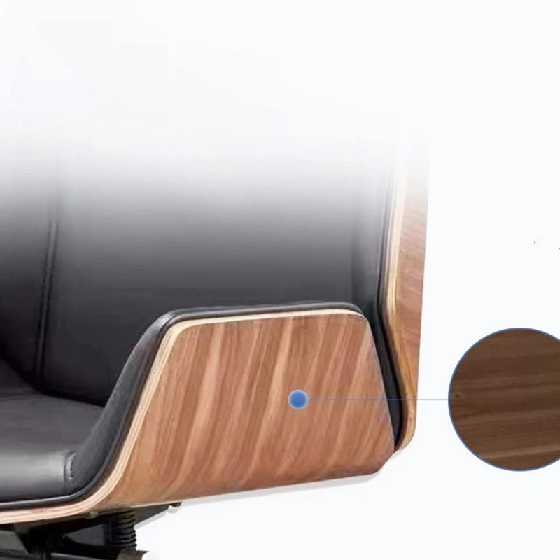 Chaise de bureau moderne sans accoudoirs en cuir, siège réglable en hauteur Clearhalo
