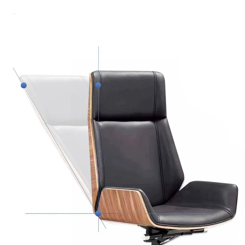 Chaise de bureau moderne sans accoudoirs en cuir, siège réglable en hauteur Clearhalo