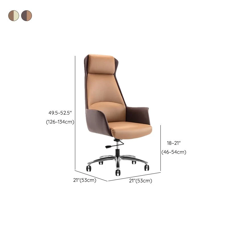 Chaise de bureau moderne sans accoudoirs en cuir, siège réglable en hauteur, avec roulettes Clearhalo