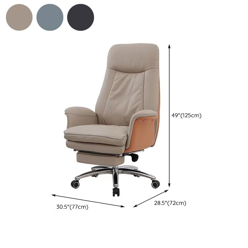 Chaise de bureau moderne sans accoudoirs, mécanisme d'inclinaison en cuir, chaise de bureau ergonomique avec roulettes Cle...