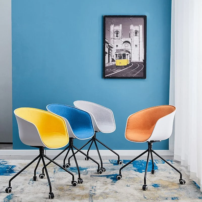 Chaise de bureau moderne sans accoudoirs sans chaise de bureau pénible avec roulettes Clearhalo