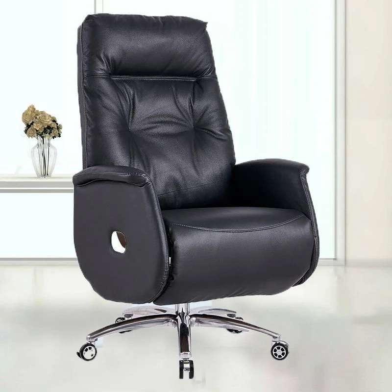 Chaise de bureau moderne sans accoudoirs, siège réglable en cuir, chaise de bureau ergonomique Clearhalo